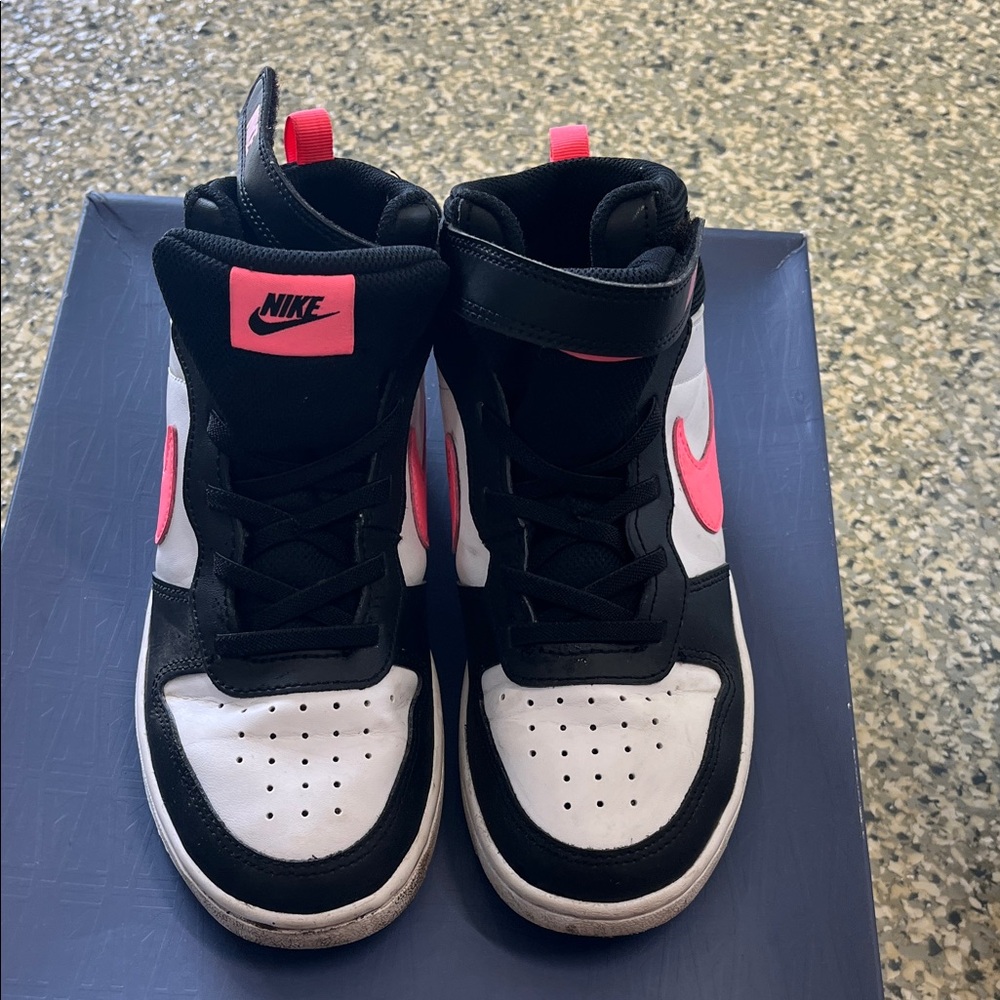 Nike Black and Pink High-Tops